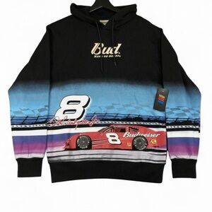 NASCAR Hoodie Men’s Size S NWT Multicolor Dale Earnhardt Jr #8 Bud King Of Beers